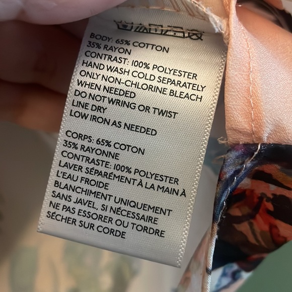 2/$20 Anthro Postmark Ginny Pullover Striped Top Floral Mixed Media Blouse Sz S - Picture 6 of 9